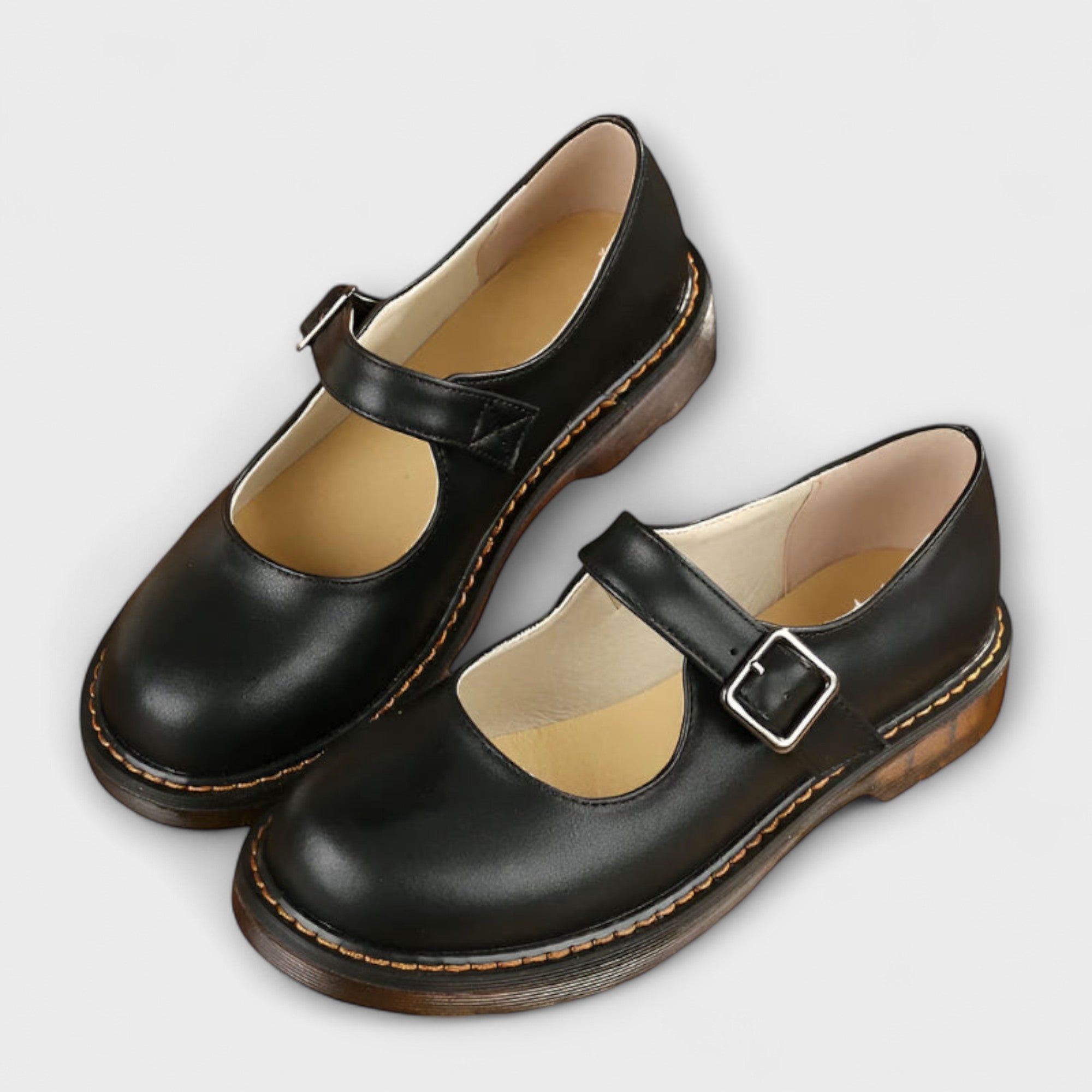 Women's Mary Jane Shoes with Buckle Strap and Chunky Sole