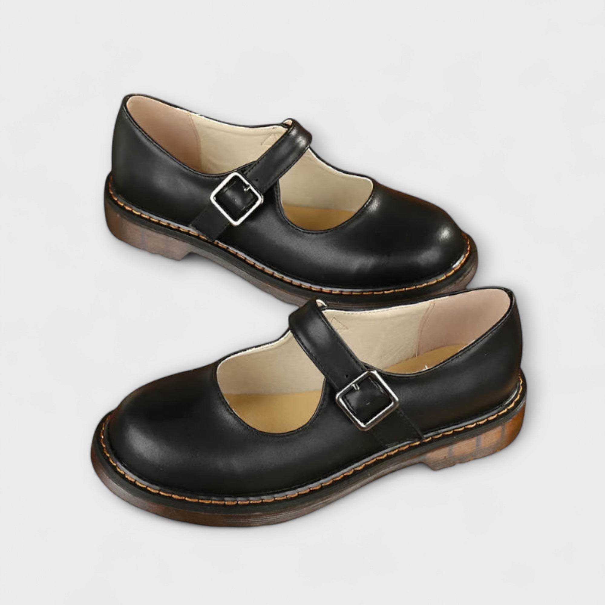 Women's Mary Jane Shoes with Buckle Strap and Chunky Sole