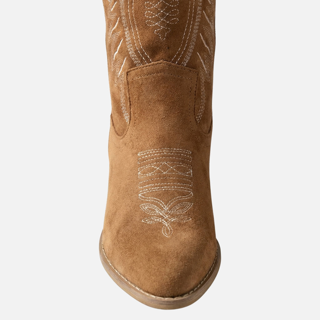 Women's Western Suede Boots with Tall Shaft