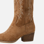 Women's Western Suede Boots with Tall Shaft