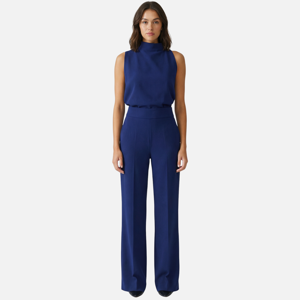 Women's Halter Neck Wide-Leg Jumpsuit with High Waist
