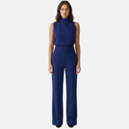 Women's Halter Neck Wide-Leg Jumpsuit with High Waist