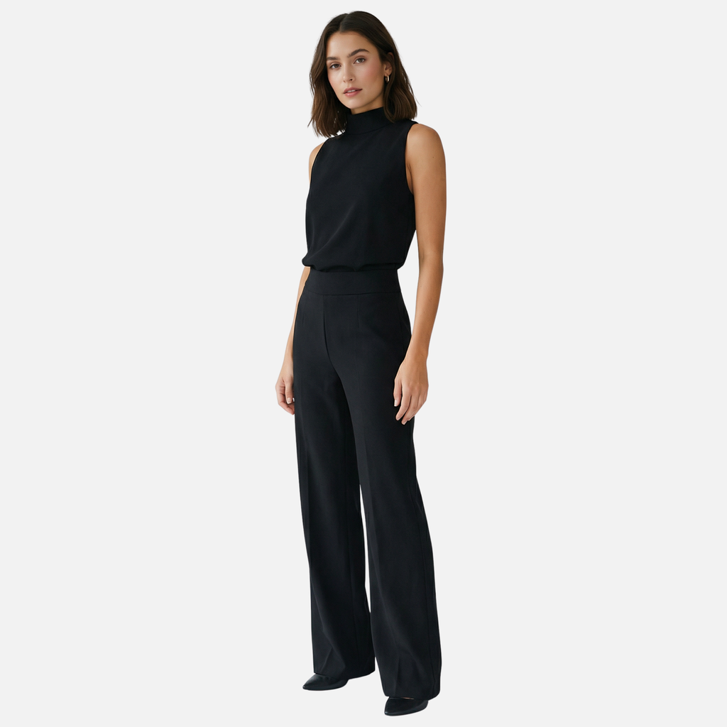 Women's Halter Neck Wide-Leg Jumpsuit with High Waist