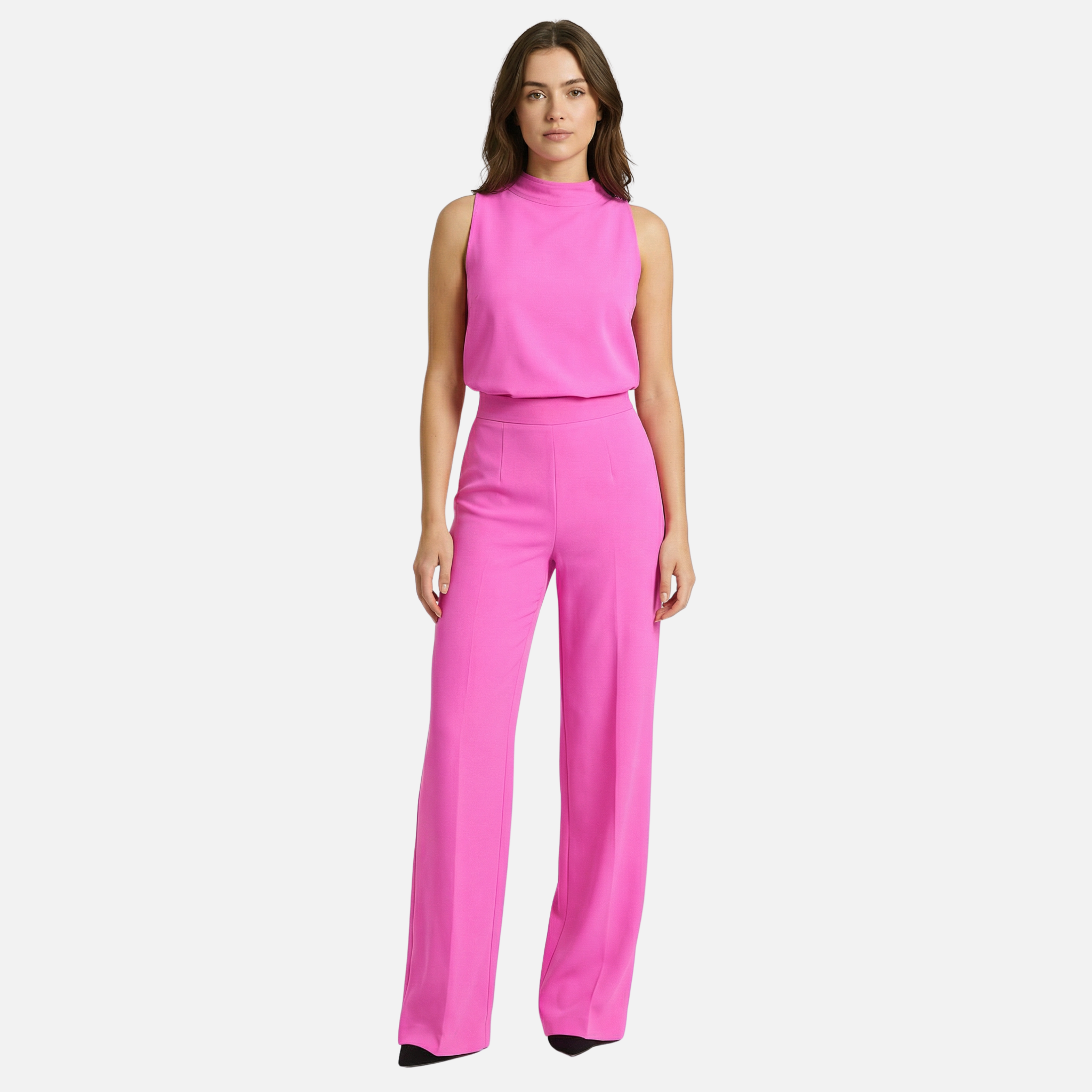 Women's Halter Neck Wide-Leg Jumpsuit with High Waist
