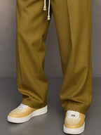 Men's Relaxed Wide Leg Pants with Front Pleat