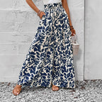 Women's Relaxed Wide-Leg Pants with Floral Print