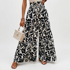Women's Relaxed Wide-Leg Pants with Floral Print