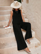 Women's Wide-Leg Knit Set with Sleeveless Top