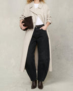 Women's Wide-Leg Denim Jeans with Contrast Seam Detail