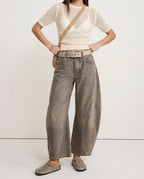 Women's Wide-Leg Denim Jeans with Contrast Seam Detail