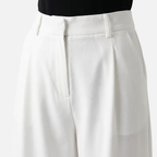 Women's Wide-Leg Office Pants with Pleated Front