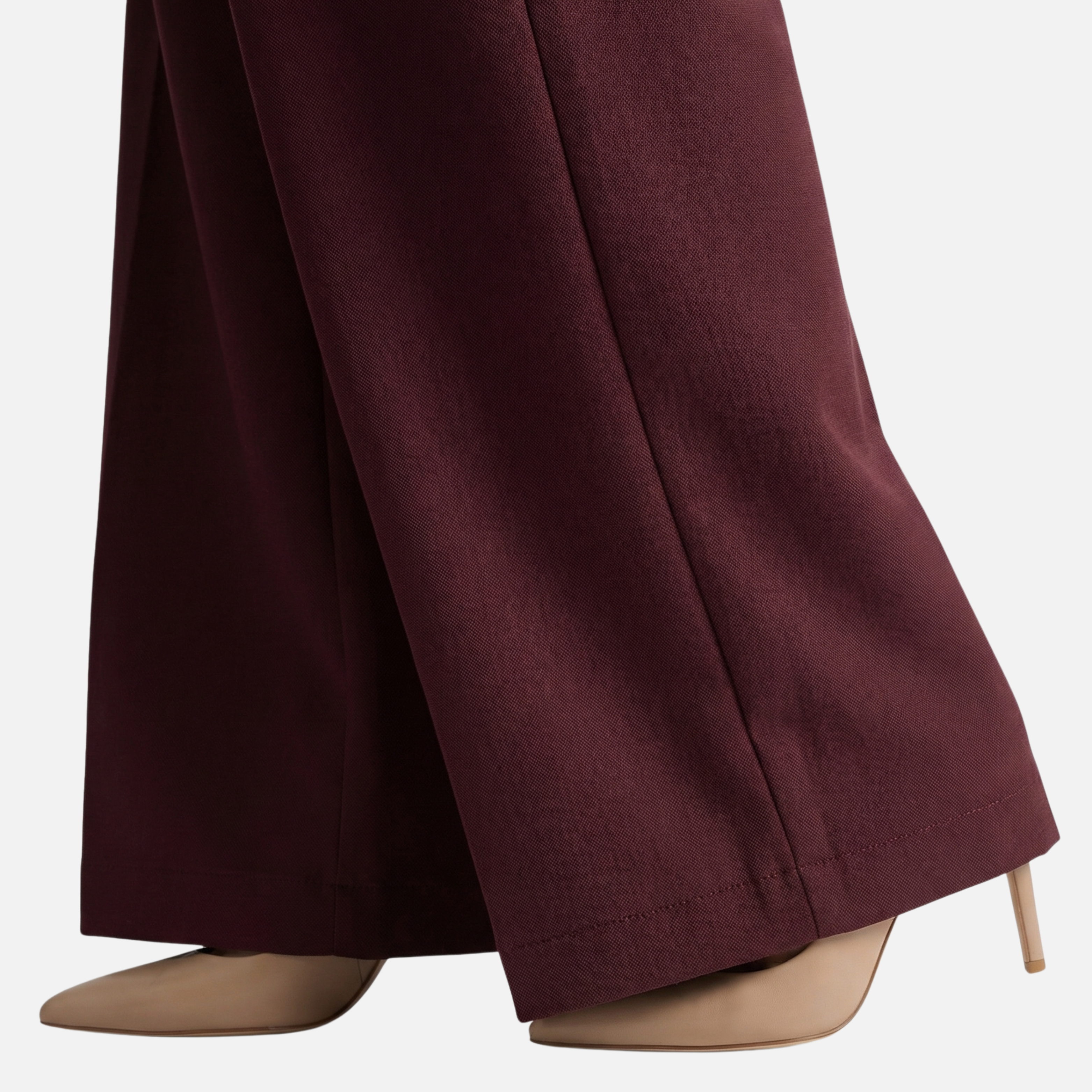 Women's Wide-Leg Office Pants with Pleated Front