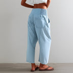 Women's Relaxed Wide Leg Pants with Smocked Waist and Pockets
