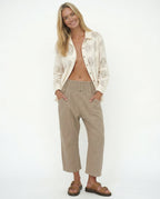 Women's Relaxed Wide Leg Pants with Smocked Waist and Pockets