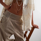 Women's Relaxed Wide Leg Pants with Smocked Waist and Pockets
