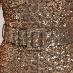 Women's Sequined Wide-Leg Jumpsuit with Spaghetti Straps