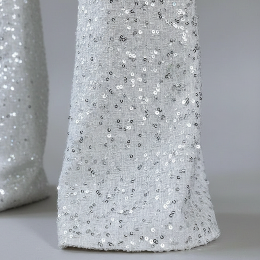 Women's Sequined Wide-Leg Jumpsuit with Spaghetti Straps