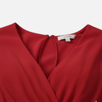 Women's Chiffon Midi Dress with V-Neck and Tie Belt