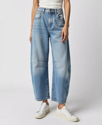 Women's High-Waist Wide-Leg Denim Jeans with Relaxed Fit