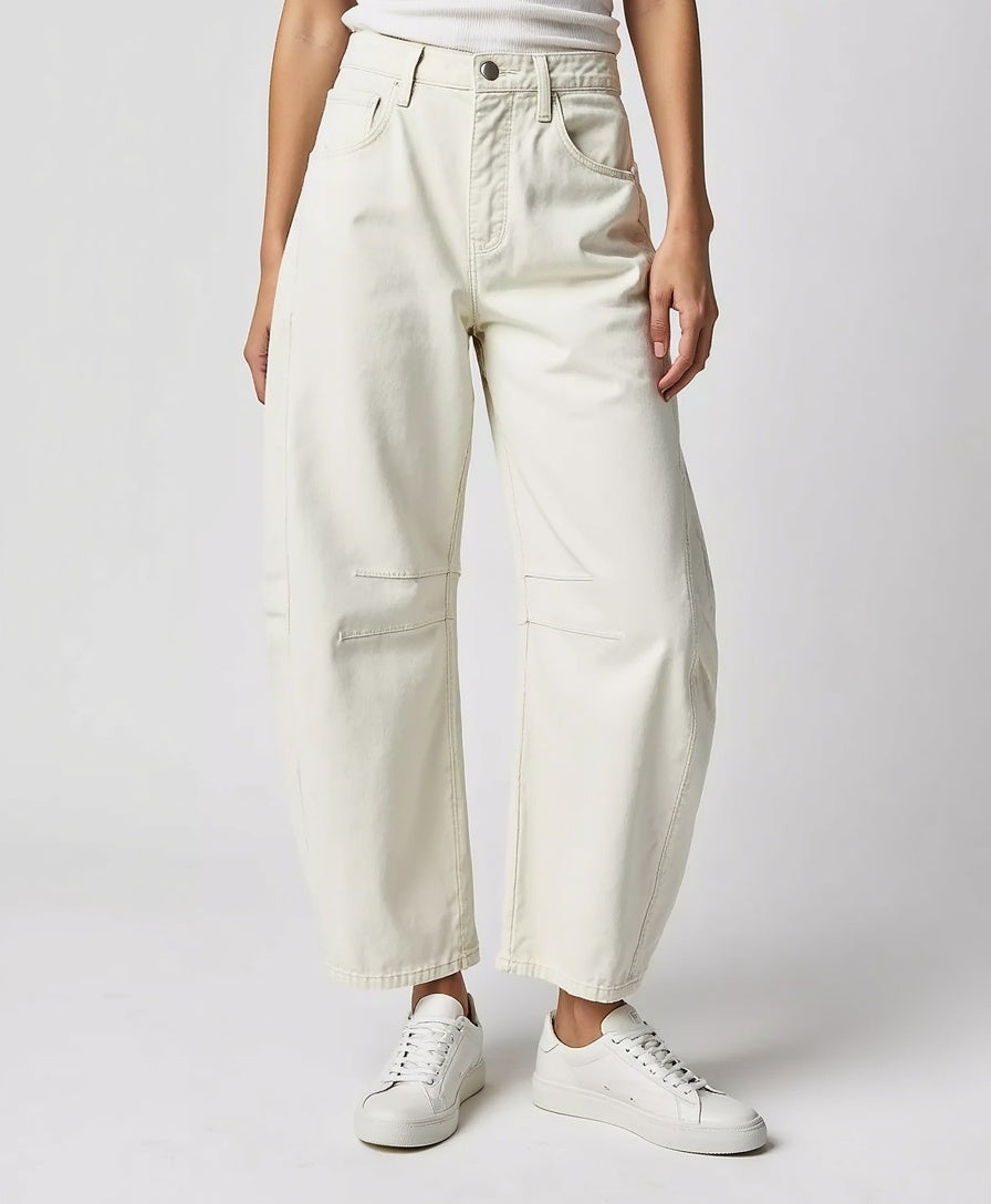 Women's High-Waist Wide-Leg Denim Jeans with Relaxed Fit
