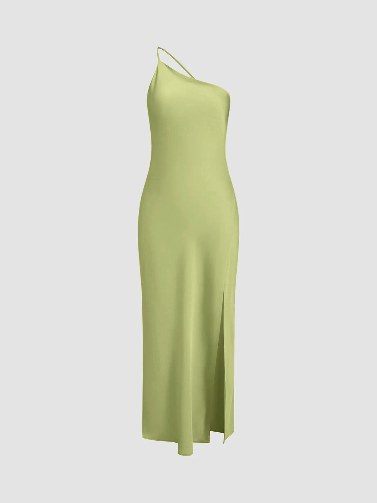 Women's Satin Backless Maxi Dress with Side Slit