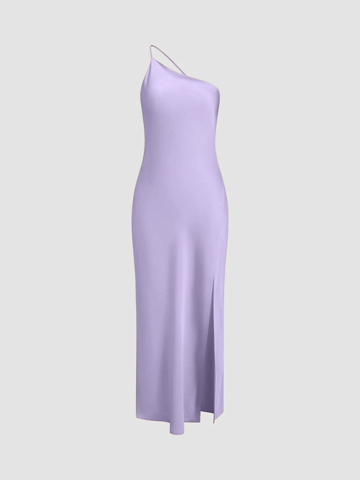 Women's Satin Backless Maxi Dress with Side Slit
