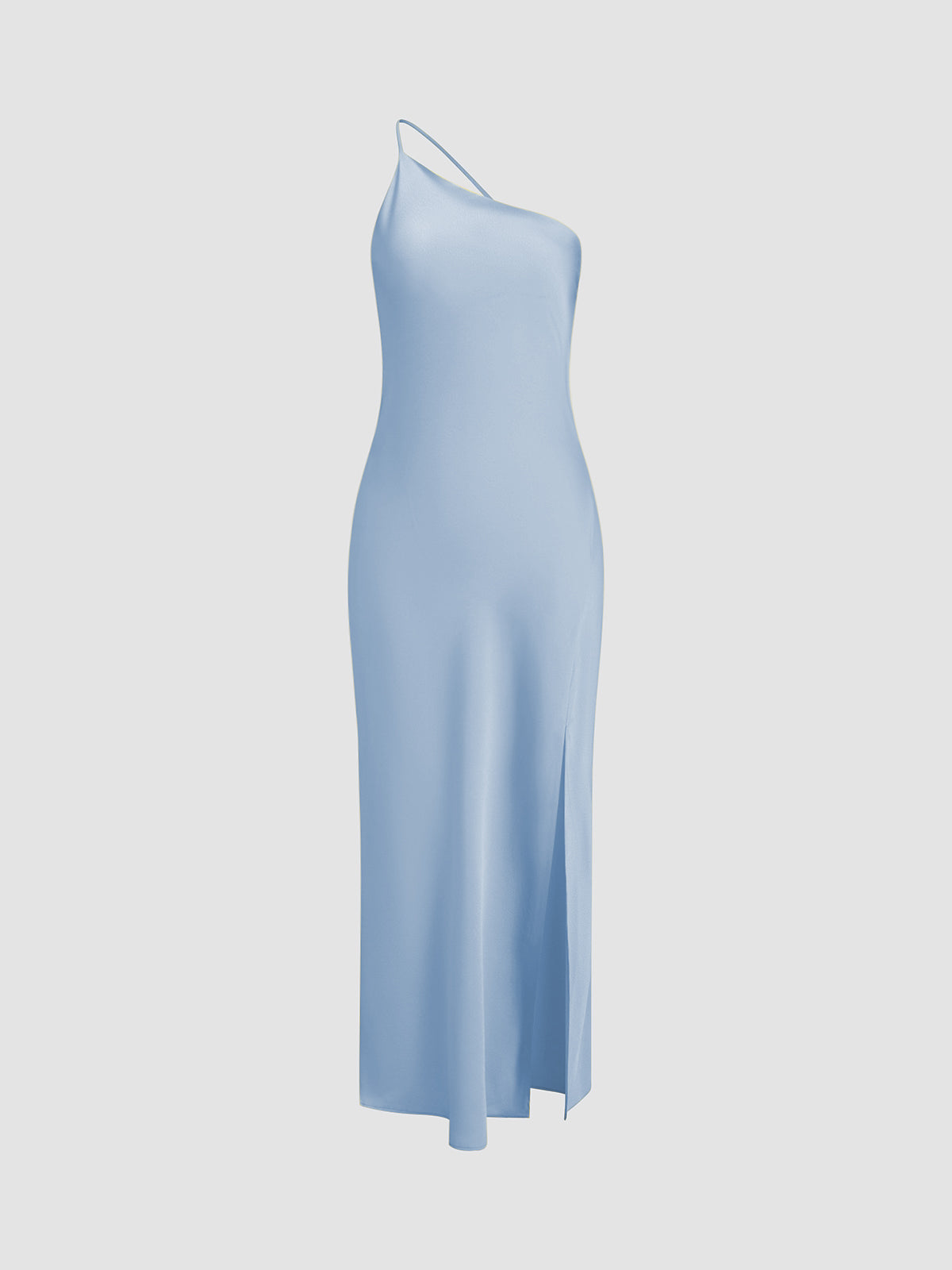 Women's Satin Backless Maxi Dress with Side Slit