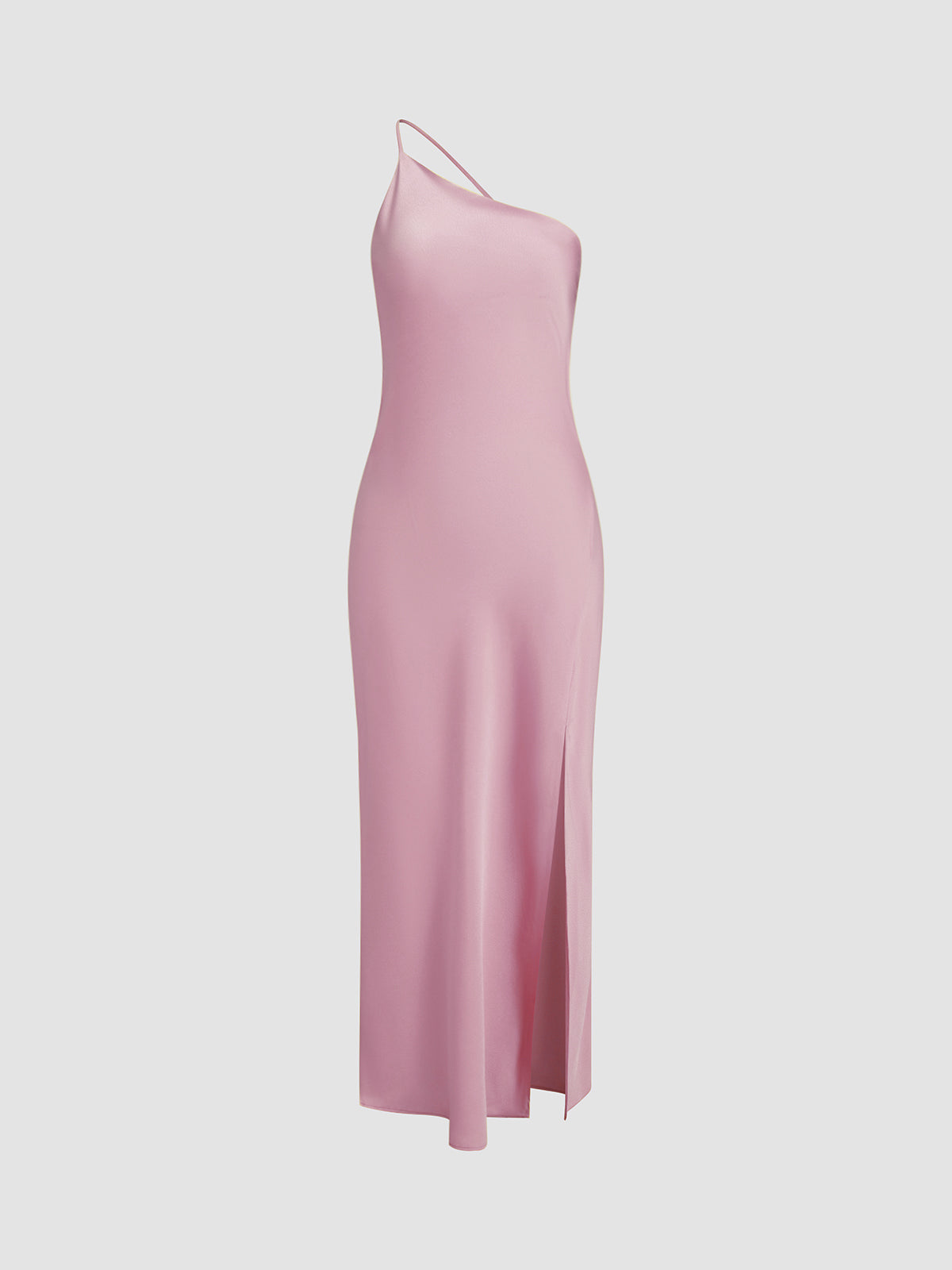 Women's Satin Backless Maxi Dress with Side Slit