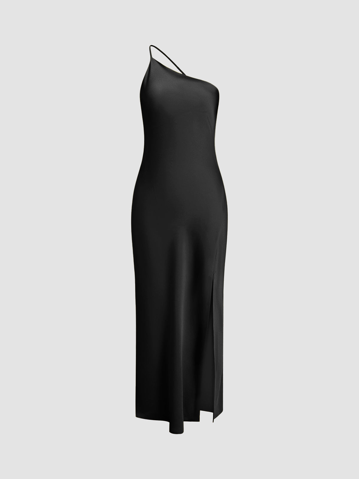 Women's Satin Backless Maxi Dress with Side Slit