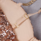 Women's Sequined Wide-Leg Jumpsuit with Spaghetti Straps