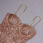 Women's Sequined Wide-Leg Jumpsuit with Spaghetti Straps
