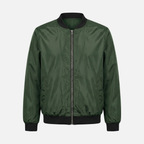 Women's Woven Bomber Jacket with Ribbed Collar