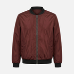 Women's Woven Bomber Jacket with Ribbed Collar