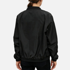 Women's Woven Bomber Jacket with Ribbed Collar