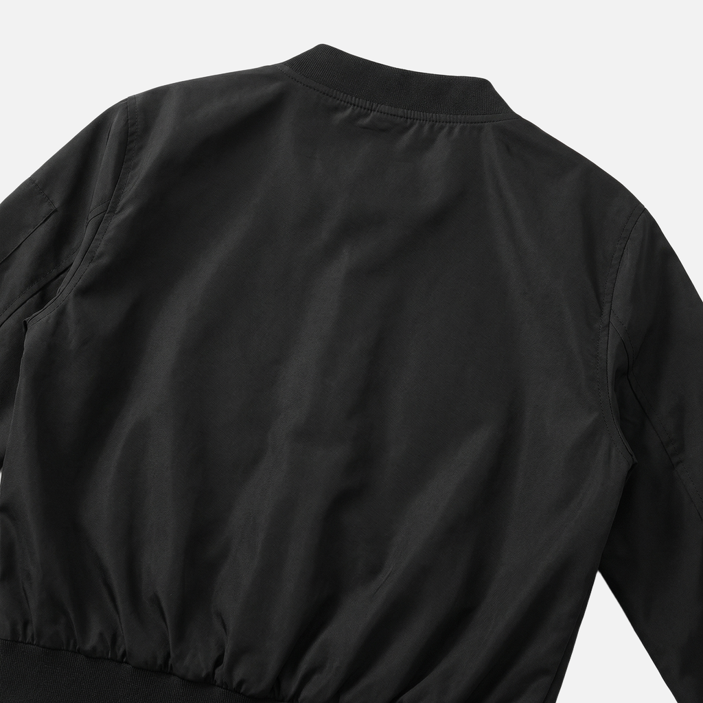 Women's Woven Bomber Jacket with Ribbed Collar