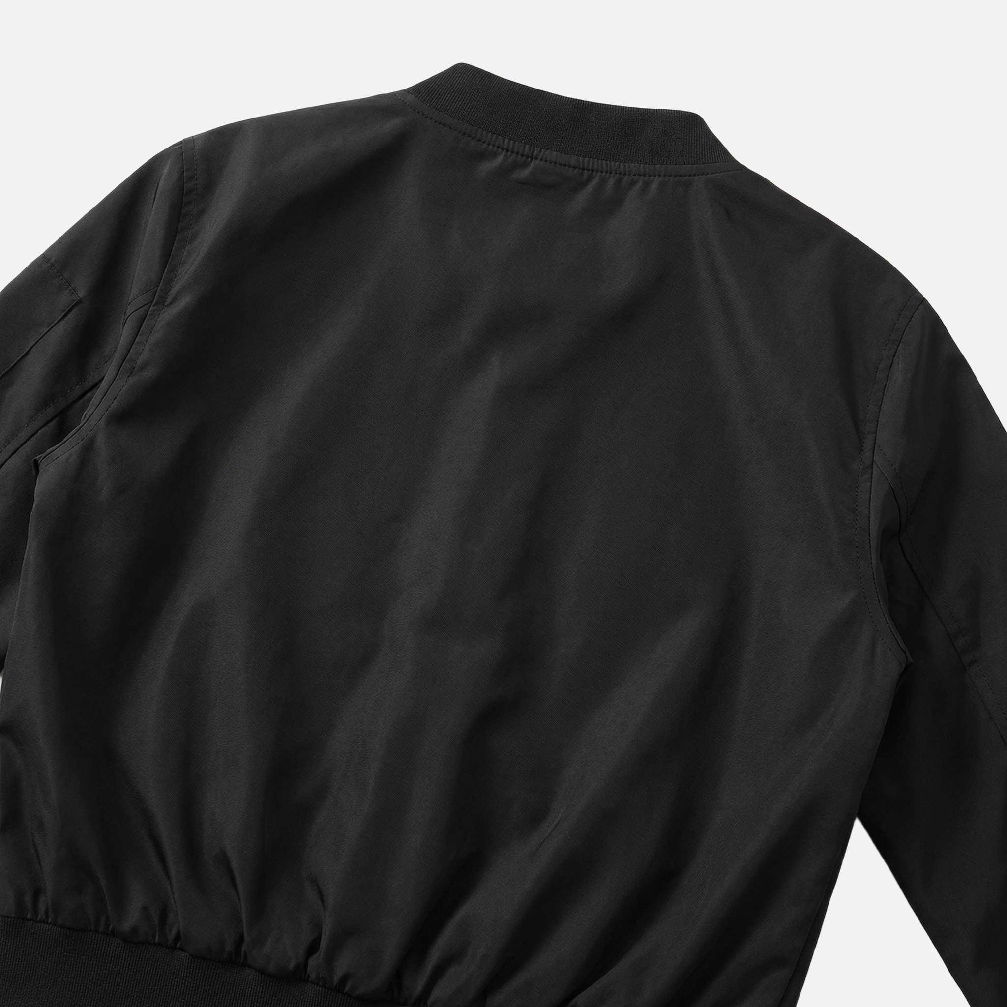 Women's Woven Bomber Jacket with Ribbed Collar