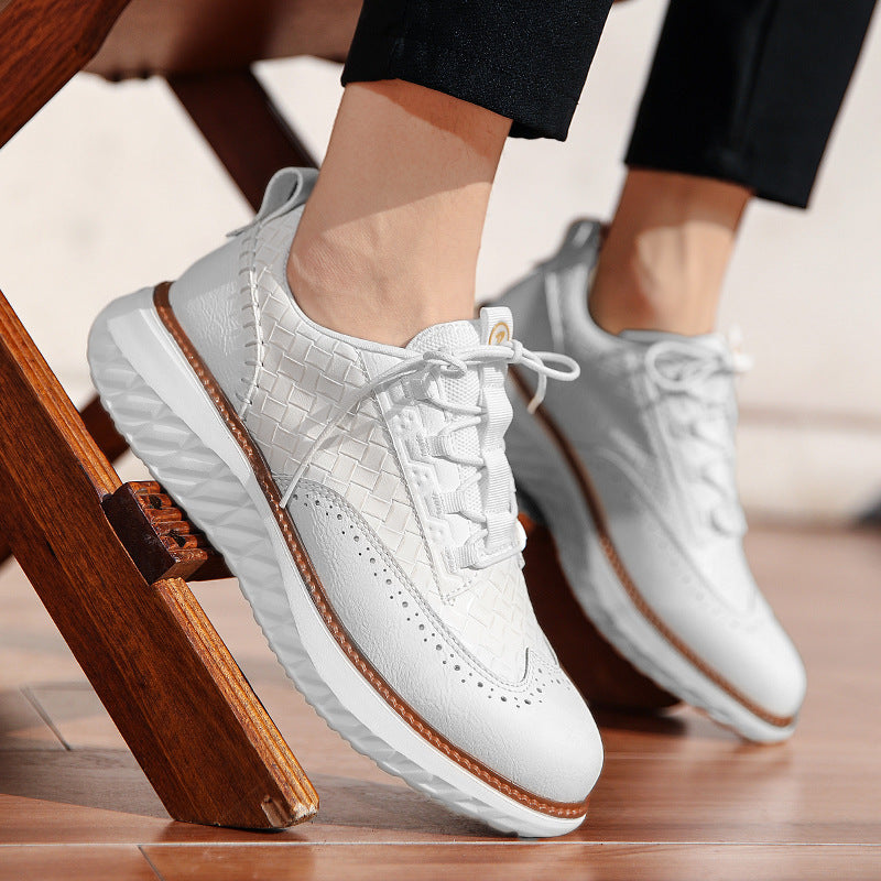 Men's Woven Sneakers with Brogue Detail