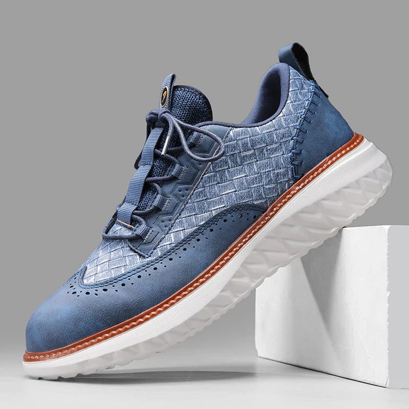 Men's Woven Sneakers with Brogue Detail
