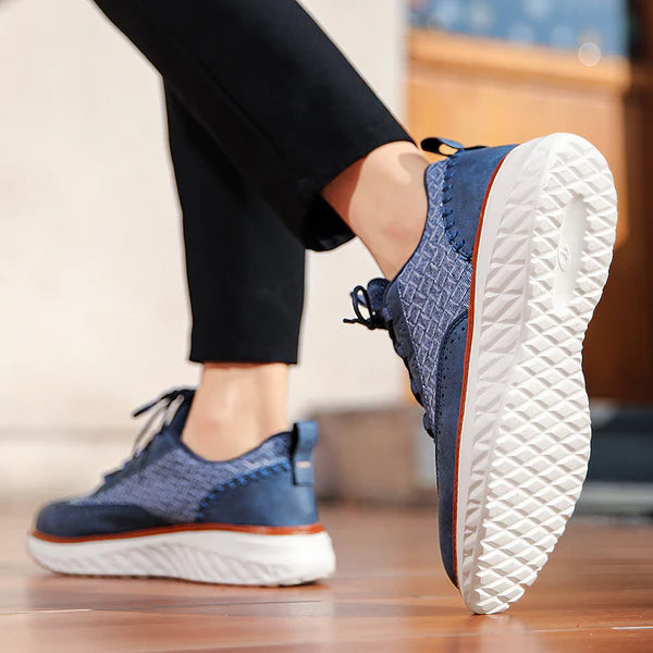 Men's Woven Sneakers with Brogue Detail