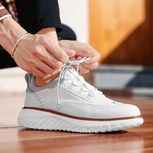 Men's Woven Sneakers with Brogue Detail