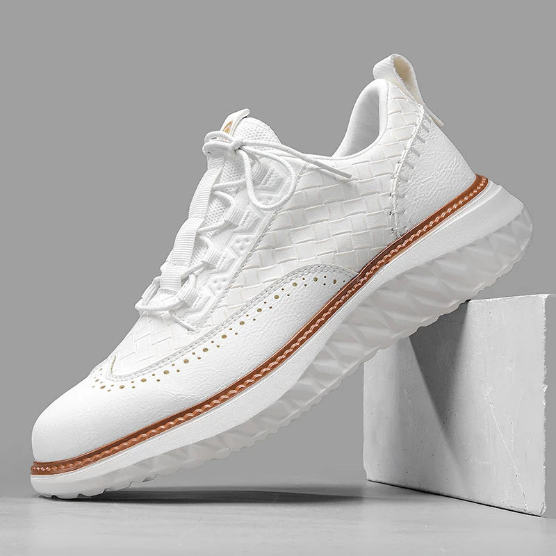 Men's Woven Sneakers with Brogue Detail