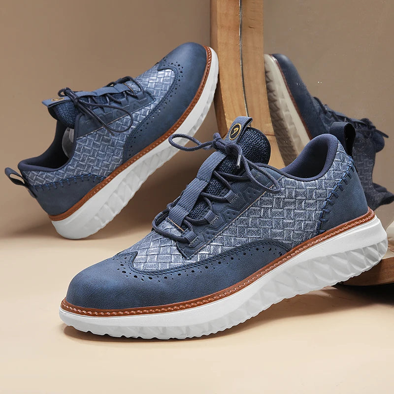 Men's Woven Sneakers with Brogue Detail