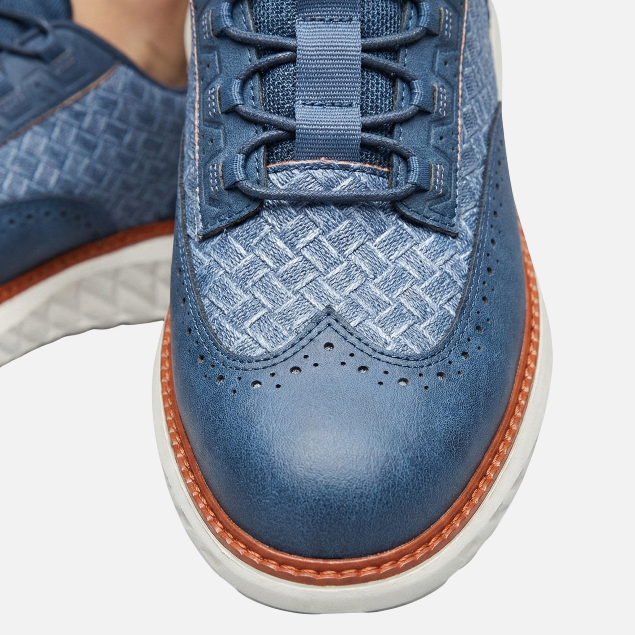 Men's Woven Sneakers with Brogue Detail