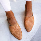 Women's Woven Slingback Flats with Textured Upper
