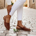 Women's Woven Slingback Flats with Textured Upper
