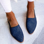 Women's Woven Slingback Flats with Textured Upper