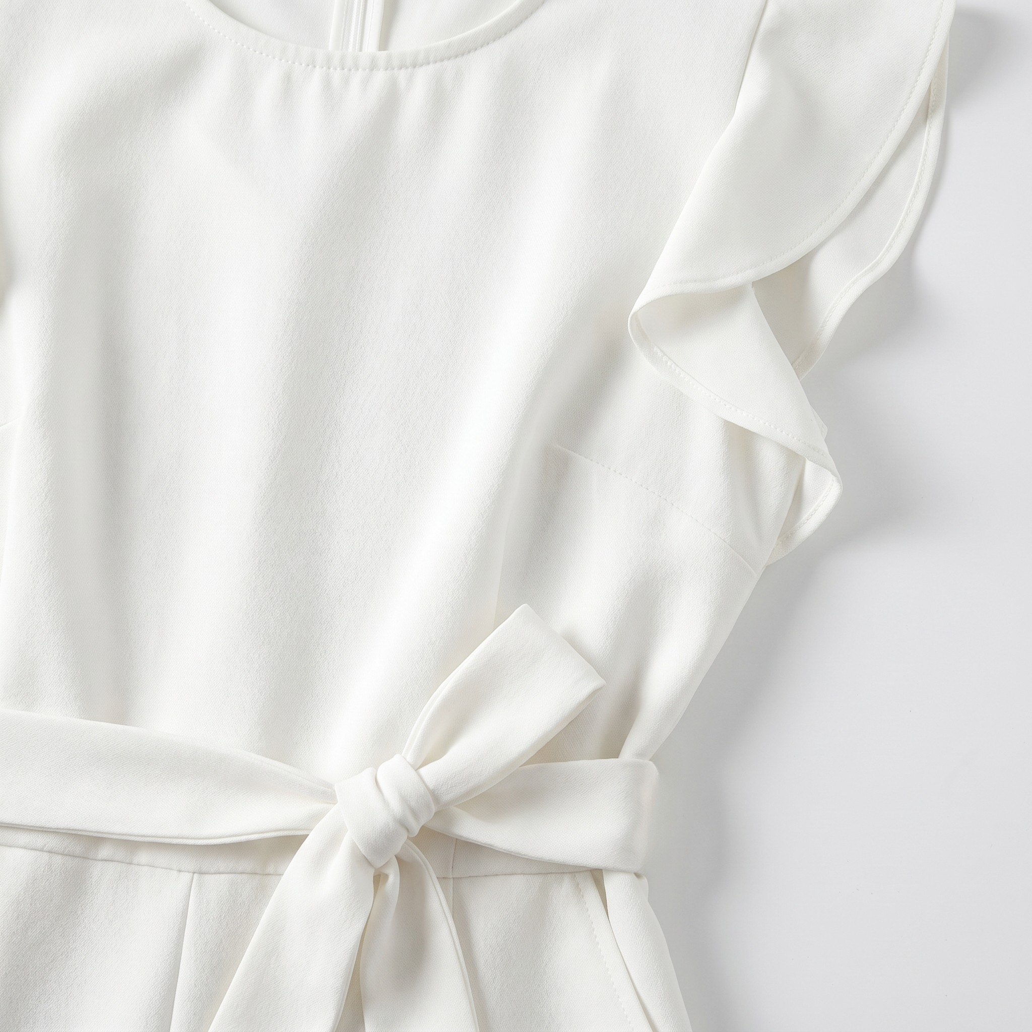 Women's Woven Wide-Leg Jumpsuit with Self-Tie Belt