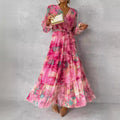 Women's Wrap Chiffon Maxi Dress with Tiered Skirt