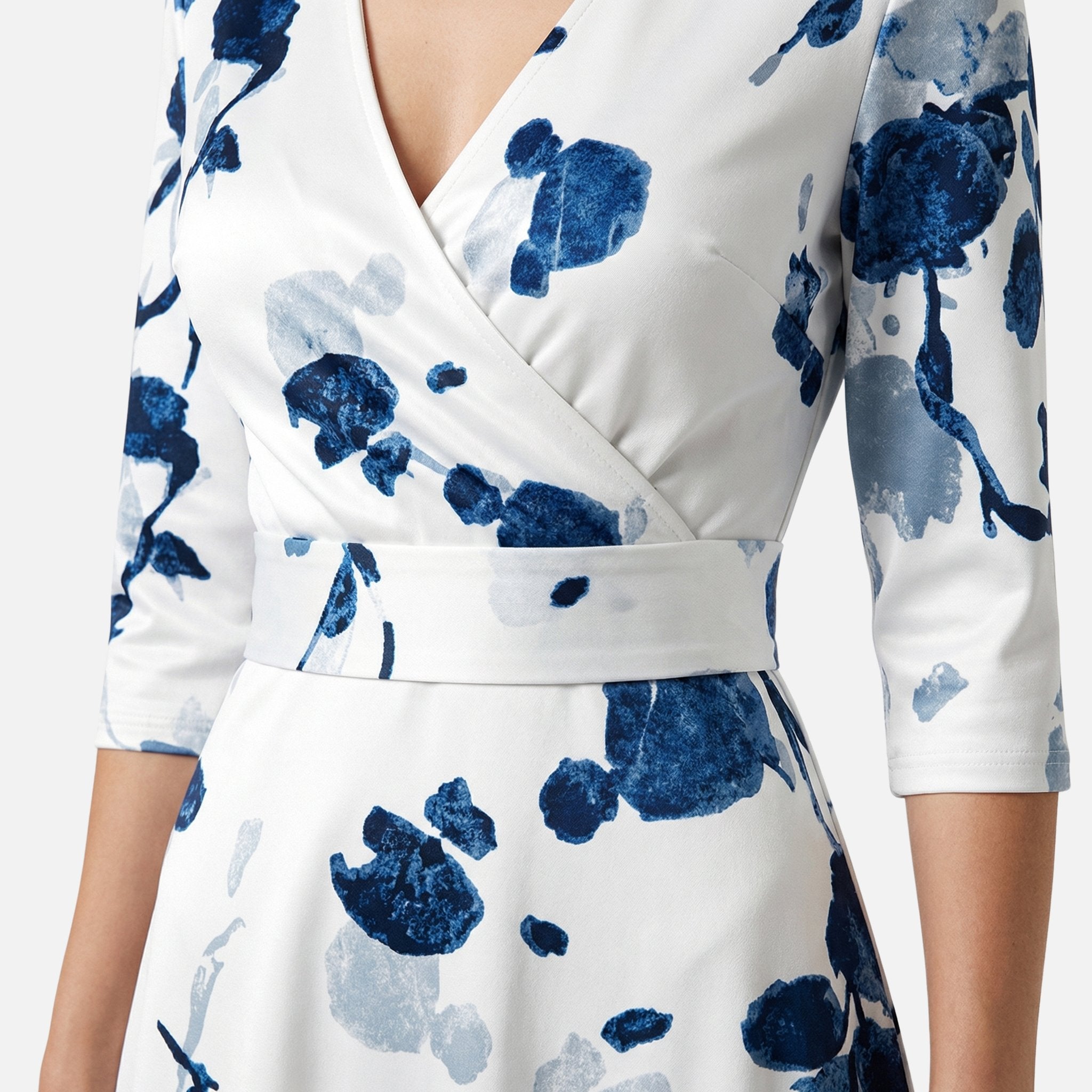 Women's Wrap Satin Maxi Dress with V-Neck