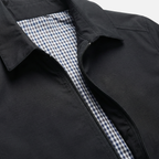 Men's Zip Jacket with Point Collar and Checked Lining